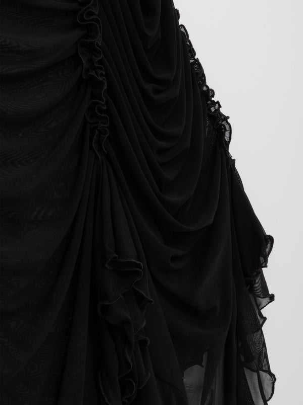 Ester Manas Midnight Ruched Sheer Dress