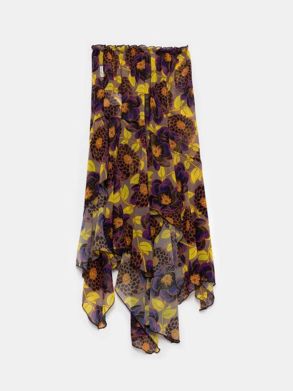 ester manas Multicolor Floral Asymmetric Skirt