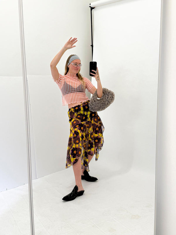 Ester Manas Peach Striped Easy Top