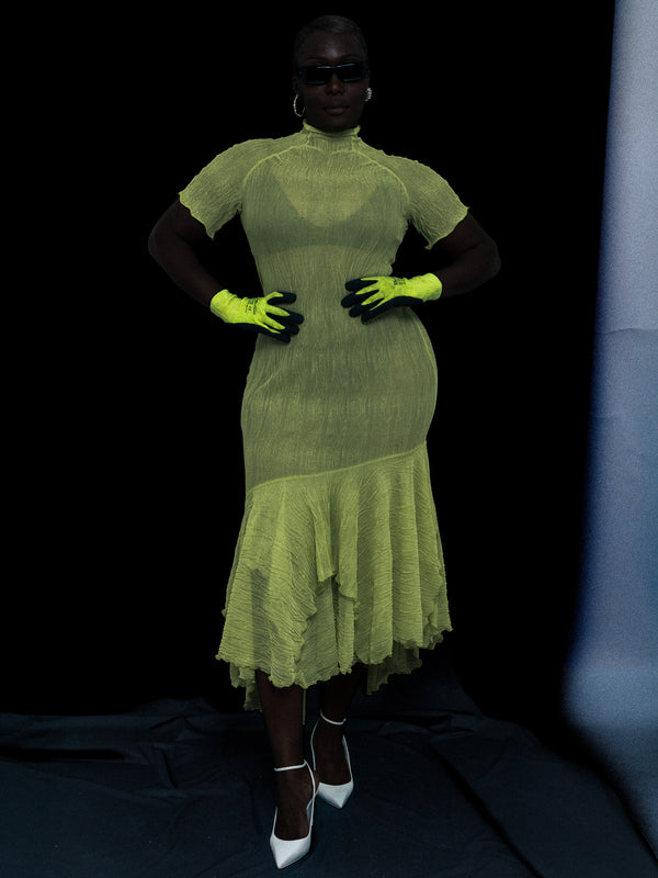 Ester Manas Pistachio Crumpled Easy Dress