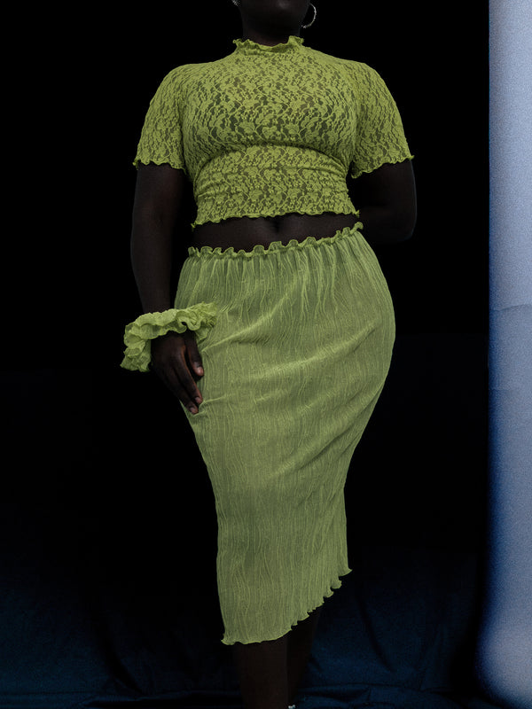 Ester Manas Pistachio Crumpled Easy Skirt