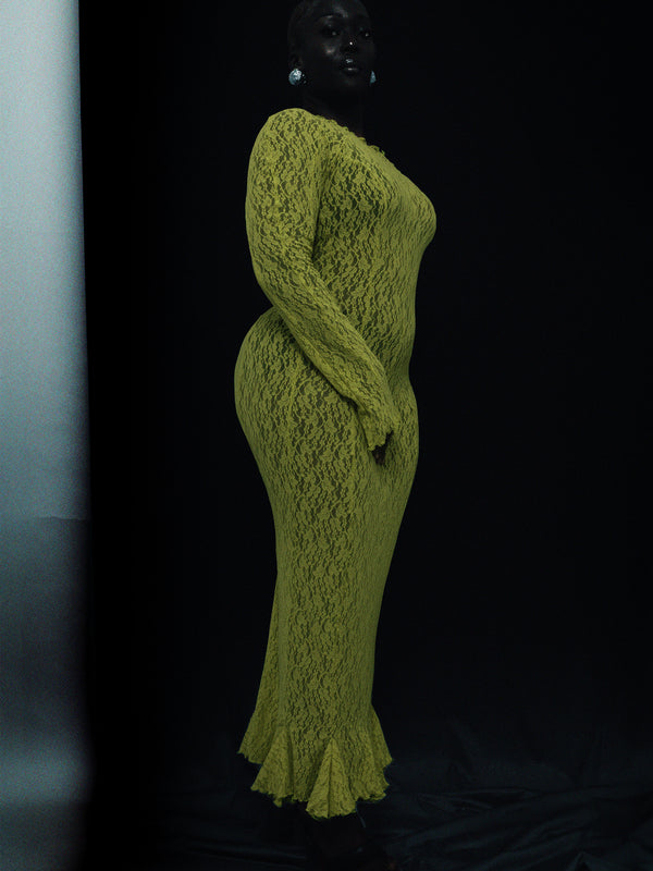 Ester Manas Pistachio Maxi Tulip Dress