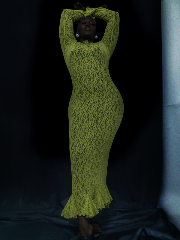 Ester Manas Pistachio Maxi Tulip Dress