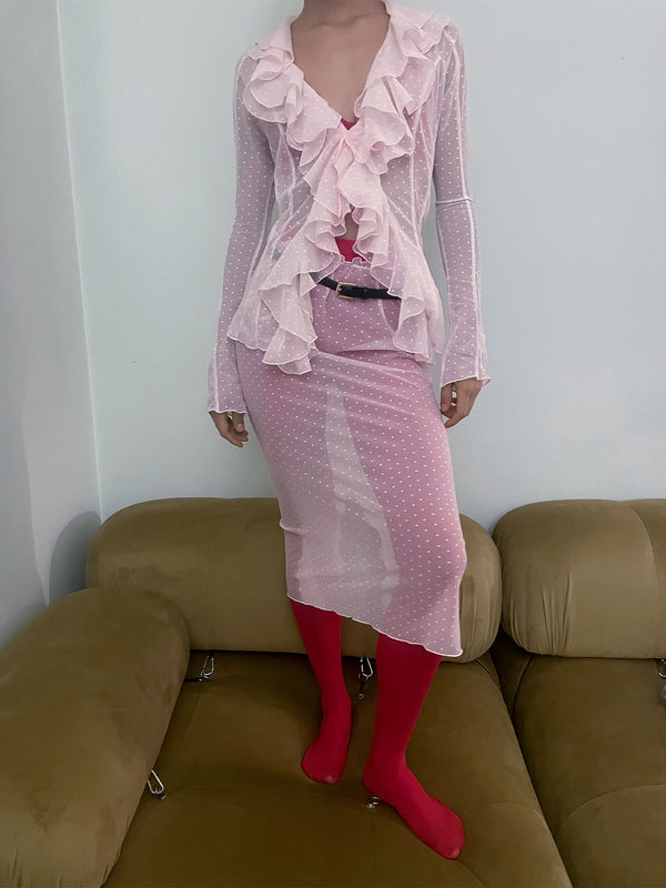 Ester Manas Polka Dot Pink Skirt