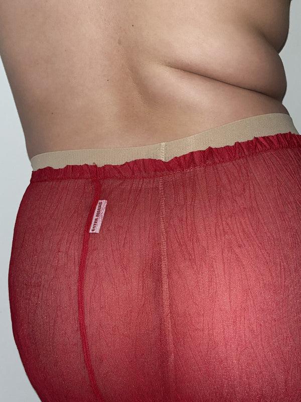 Ester Manas Red Crumpled Easy Skirt