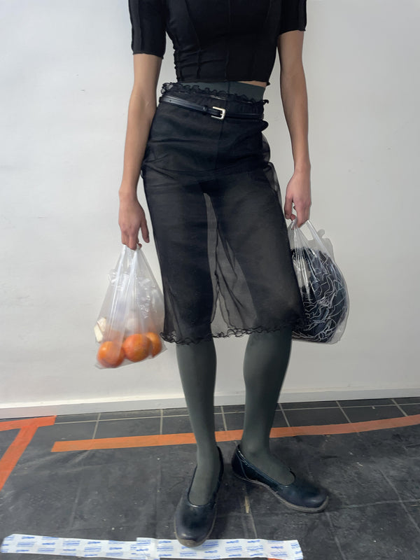 Ester Manas Red Crumpled Easy Skirt