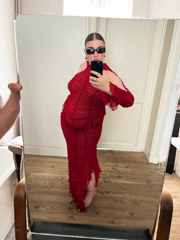 Ester Manas Red Signature Drama Dress