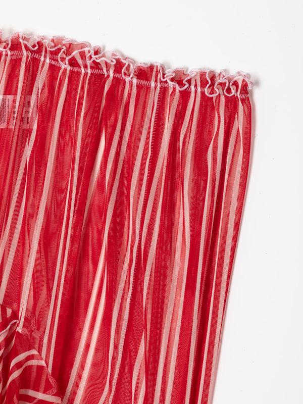 Ester Manas Red Striped Asymmetric Skirt