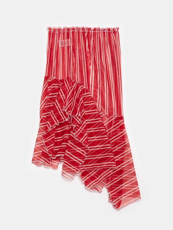 ester manas Red Striped Asymmetric Skirt