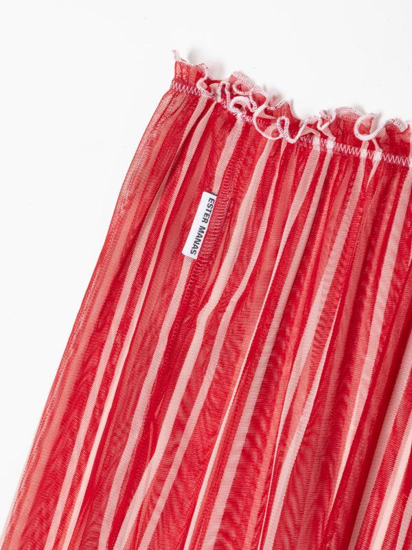 Ester Manas Red Striped Easy Skirt