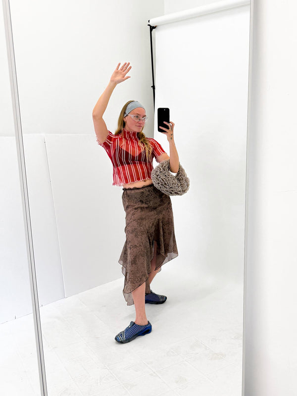 Ester Manas Red Striped Easy Top