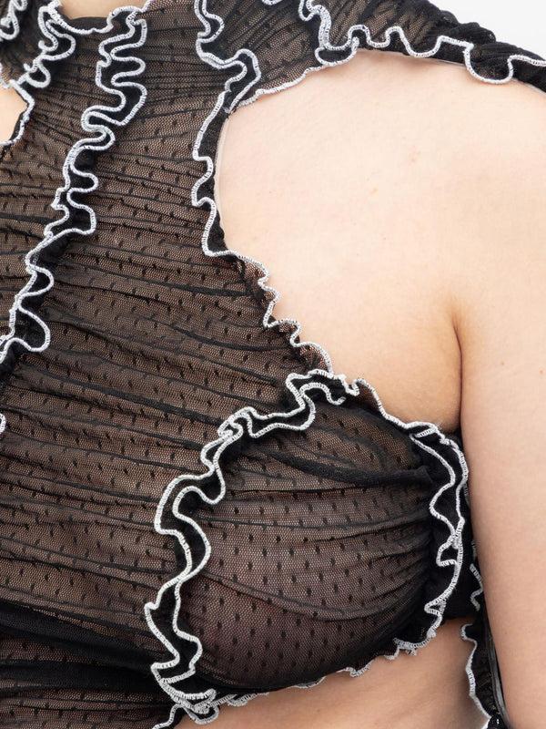 Ester Manas Signature Black Ruched Crop Top