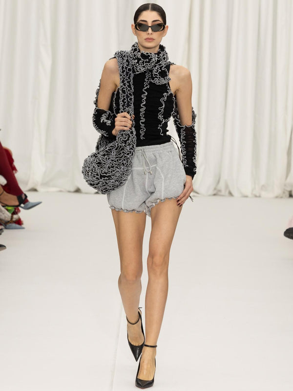 Ester Manas Signature Black Ruched Crop Top