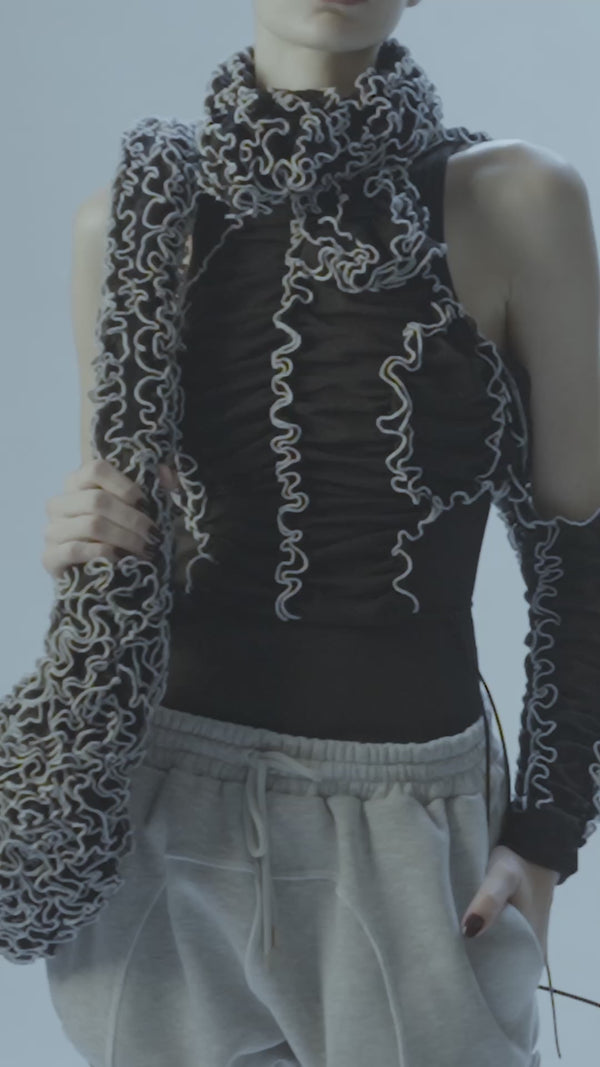 Ester Manas Signature Black Ruched Crop Top