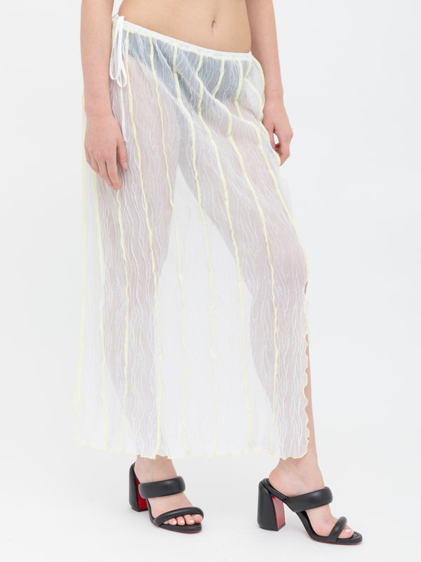 Ester Manas White Crumpled Long Skirt