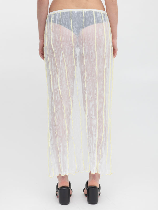 Ester Manas White Crumpled Long Skirt