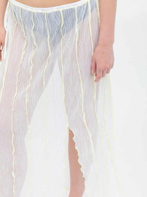 Ester Manas White Crumpled Long Skirt