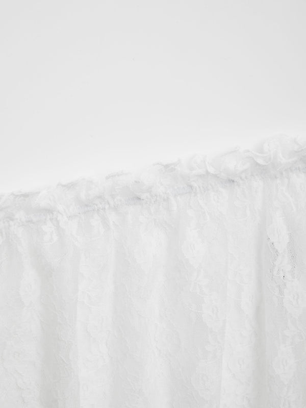 Ester Manas White Floral Lace Skirt