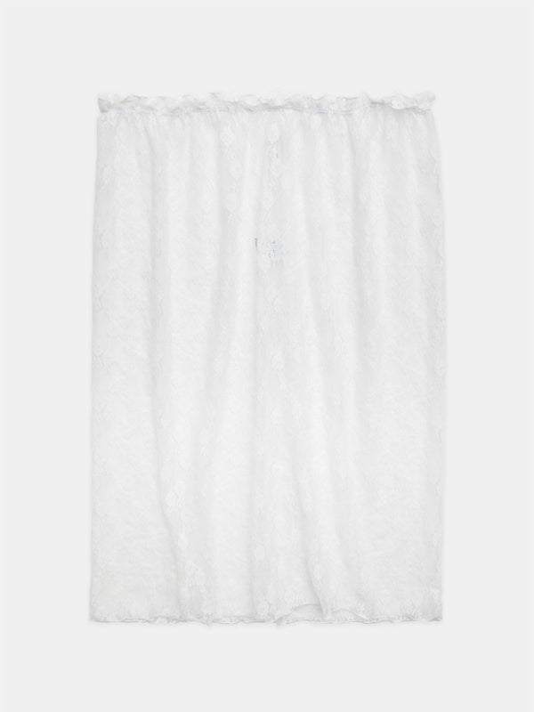 ester manas White Floral Lace Skirt