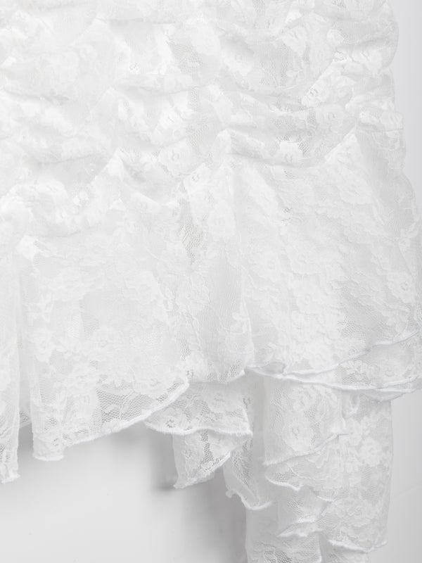 Ester Manas White Lace Signature Mini Skirt