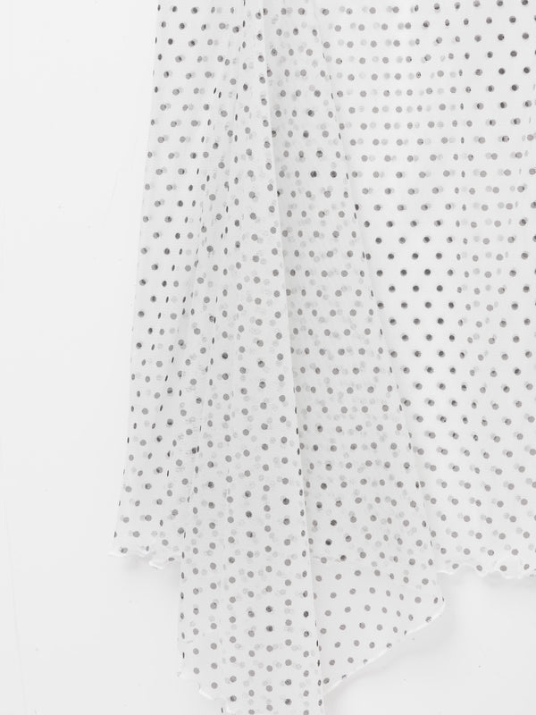 Ester Manas White Polka Dots Asymmetric Skirt