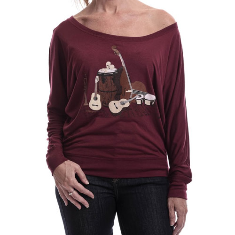 estilo Estilo Clothing™ Acoustics Bass Guitar Trumpet & Percussion Off the Shoulder Long Sleeve