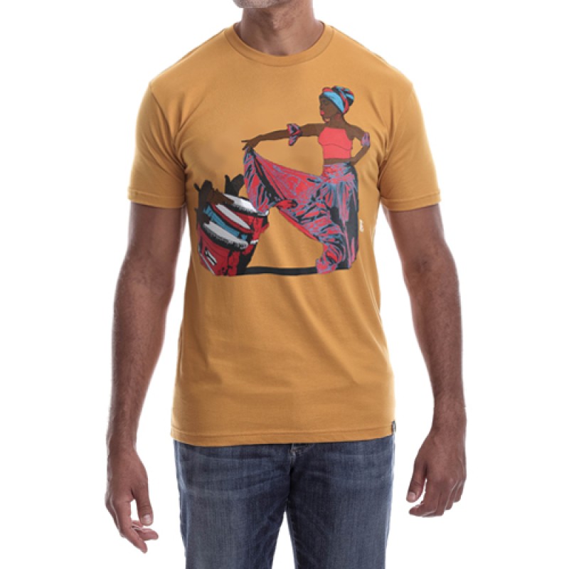 Estilo Estilo Clothing™ Afro Puerto Rican Bomba T-shirt Antique Gold