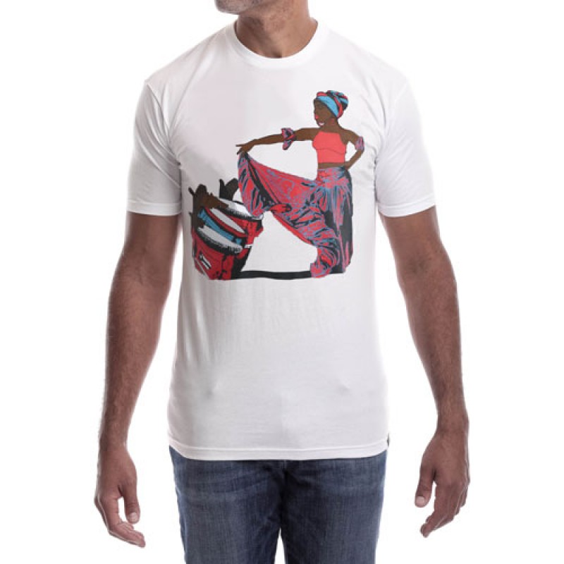 Estilo Estilo Clothing™ Afro Puerto Rican Bomba T-shirt White