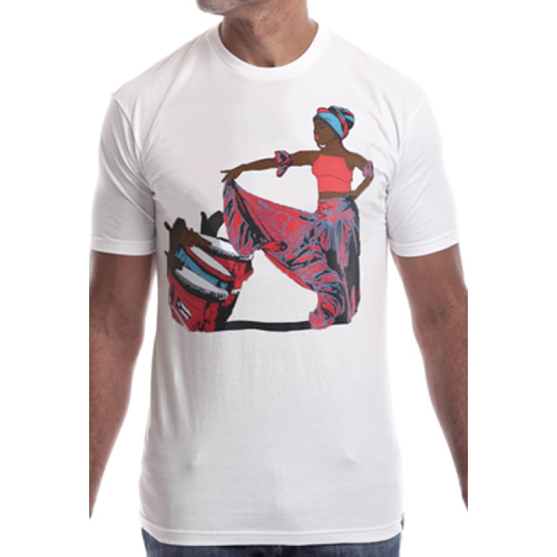 estilo Estilo Clothing™ Afro Puerto Rican Bomba T-shirt White