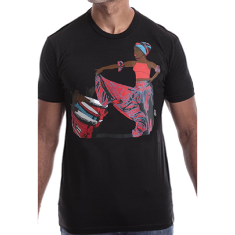 estilo Estilo Clothing™ Afro Puerto Rican Bomba T-shirt Black