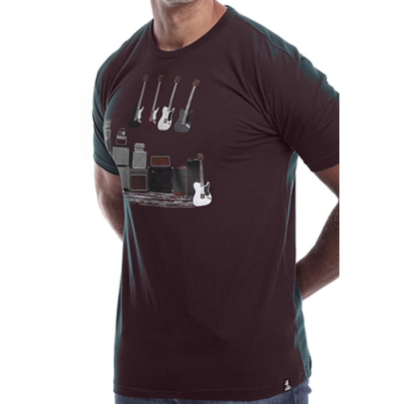 Estilo Estilo Clothing™ Amped Up Electric Bass Guitar & Amps T-shirt Oxblood