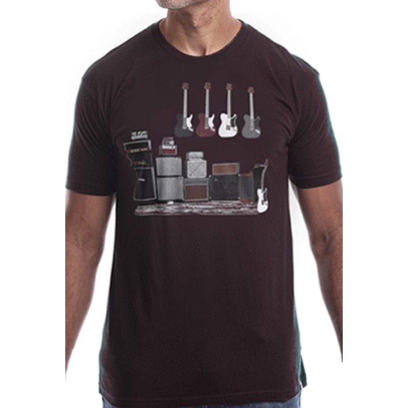 estilo Estilo Clothing™ Amped Up Electric Bass Guitar & Amps T-shirt Oxblood