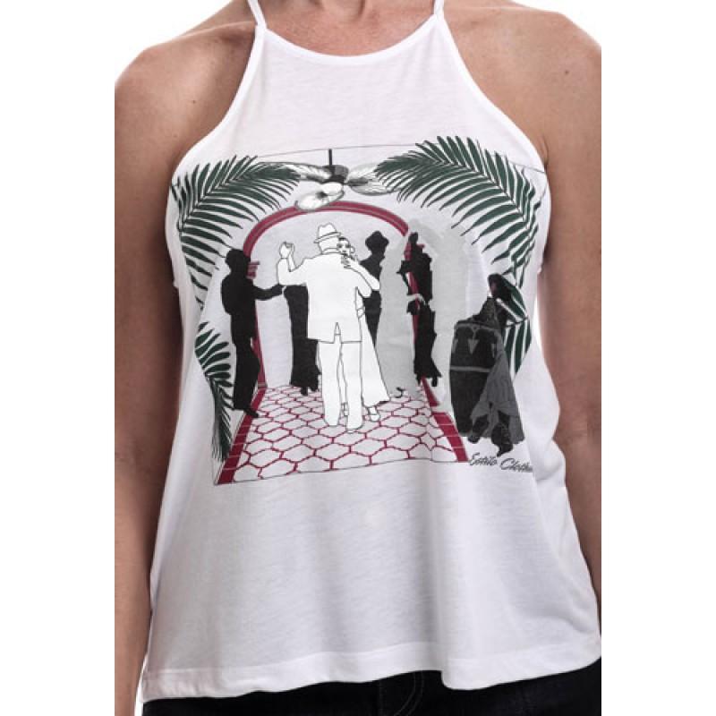 Estilo Estilo Clothing™ Art Deco Cuban Cafe High Neck Halter Blouse