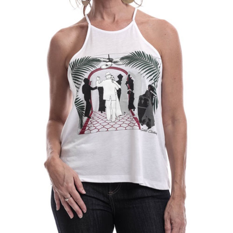 estilo Estilo Clothing™ Art Deco Cuban Cafe High Neck Halter Blouse