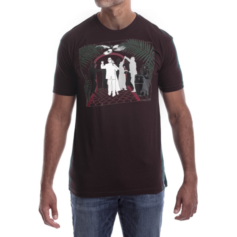 Estilo Estilo Clothing™ Art Deco Cuban Cafe T-shirt Oxblood