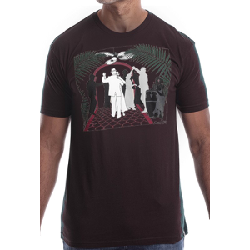 estilo Estilo Clothing™ Art Deco Cuban Cafe T-shirt Oxblood