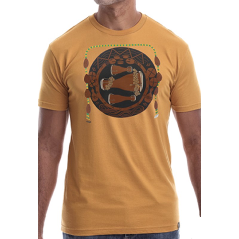 estilo Estilo Clothing™ Bata Drums Afro Cuban T-shirt Antique Gold estilo Estilo Clothing™ Bata Drums Afro Cuban T-shirt Antique Gold