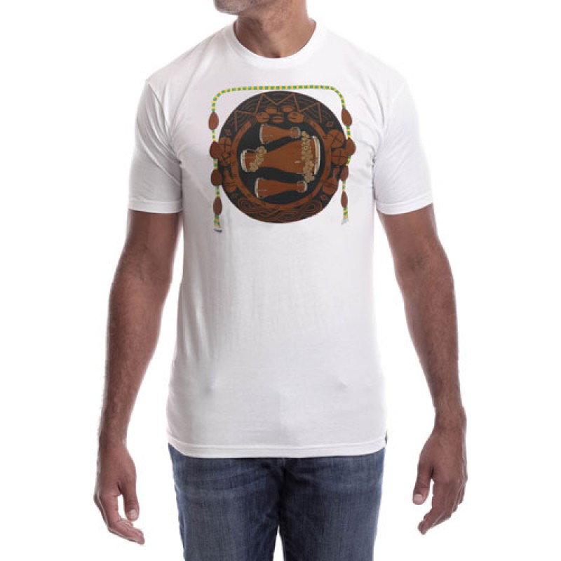 Estilo Estilo Clothing™ Bata Drums Afro Cuban T-shirt White