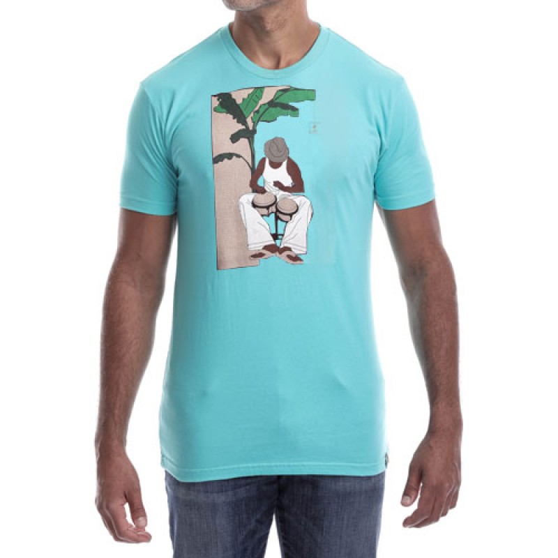 Estilo Estilo Clothing™ Bongocero Bongo Player T-shirt Blue