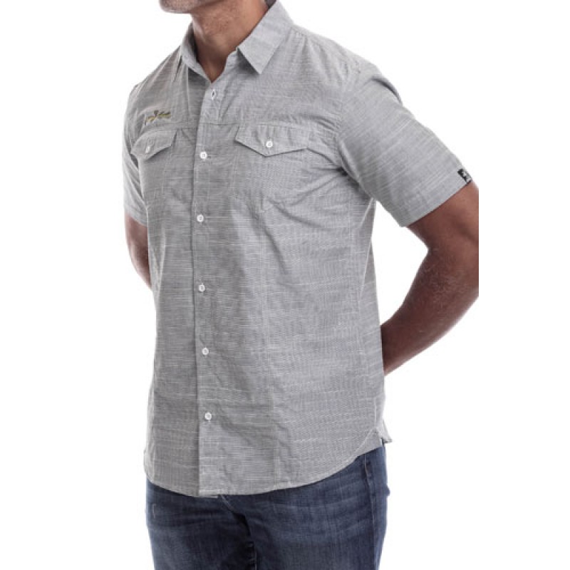 Estilo Estilo Clothing™ Boogaloo (Drum-Head/Turntable) Short Sleeve Button Up Shirt