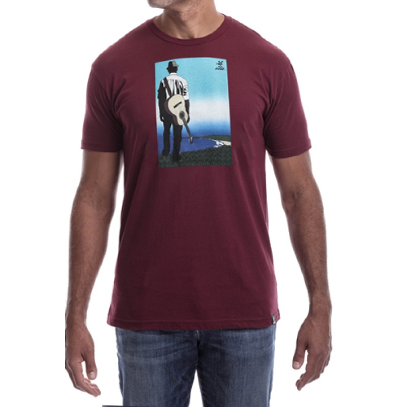 Estilo Estilo Clothing™ Buena Vista Acoustic Guitar Player T-shirt Maroon