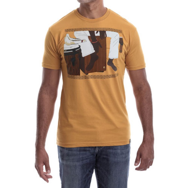 Estilo Estilo Clothing™ Cajon Afro Peruvian T-shirt Antique Gold