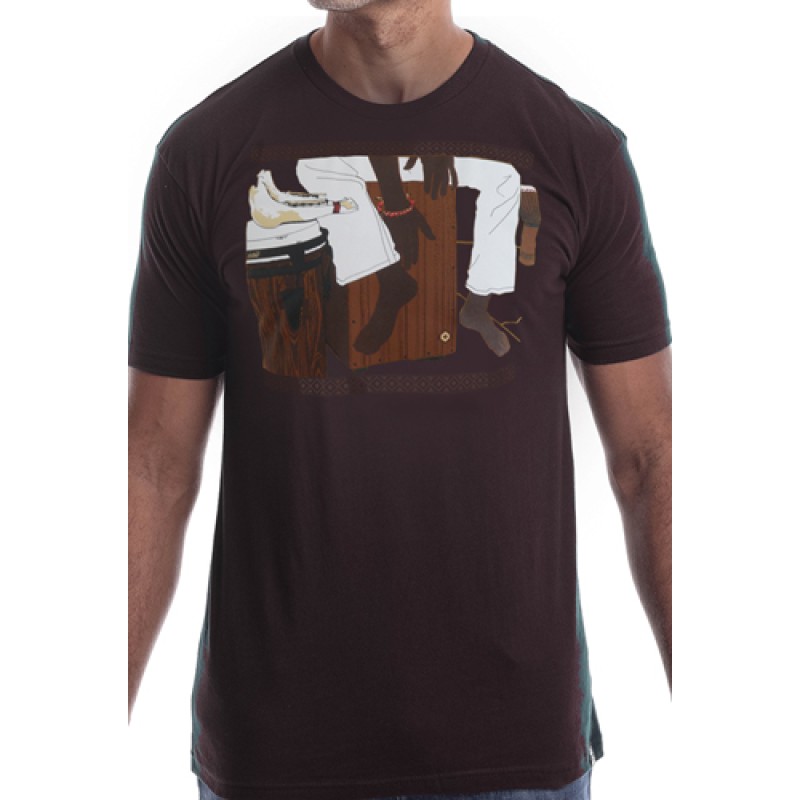 estilo Estilo Clothing™ Cajon Afro Peruvian T-shirt Oxblood