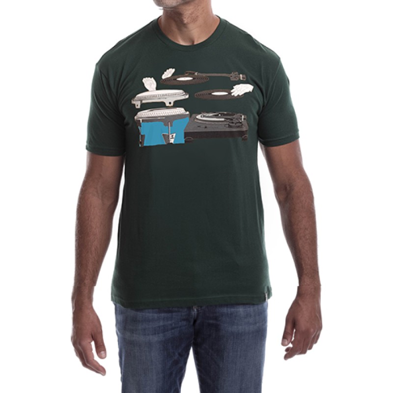 Estilo Estilo Clothing™ Cutting & Slapping Conga Turntable T-shirt Forest Green