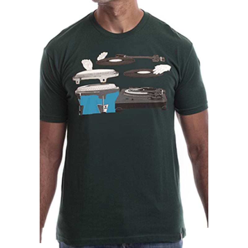 estilo Estilo Clothing™ Cutting & Slapping Conga Turntable T-shirt Forest Green