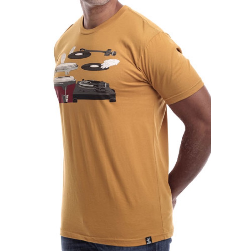 Estilo Estilo Clothing™ Cutting & Slapping Conga Turntable T-shirt Atique Gold