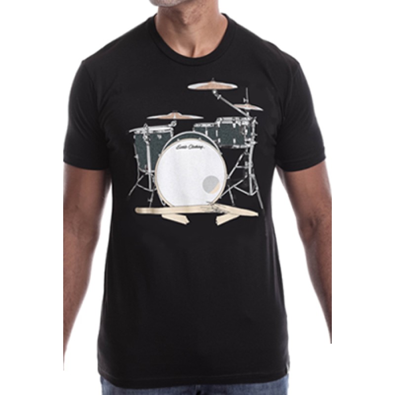 estilo Estilo Clothing™ Drum Set & Broken Sticks T-shirt Black
