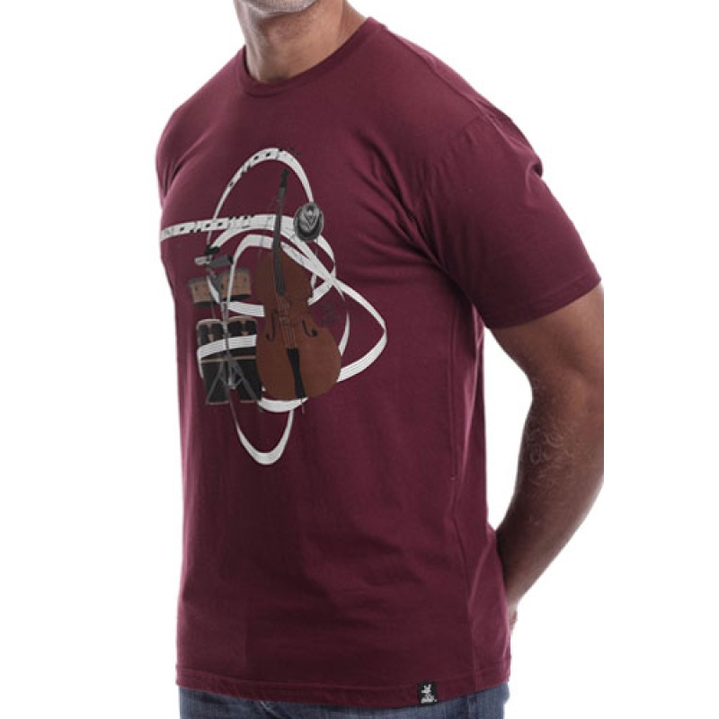 Estilo Estilo Clothing™ El Nuevo Tumbao Upright Bass Timbales Congas T-shirt Maroon