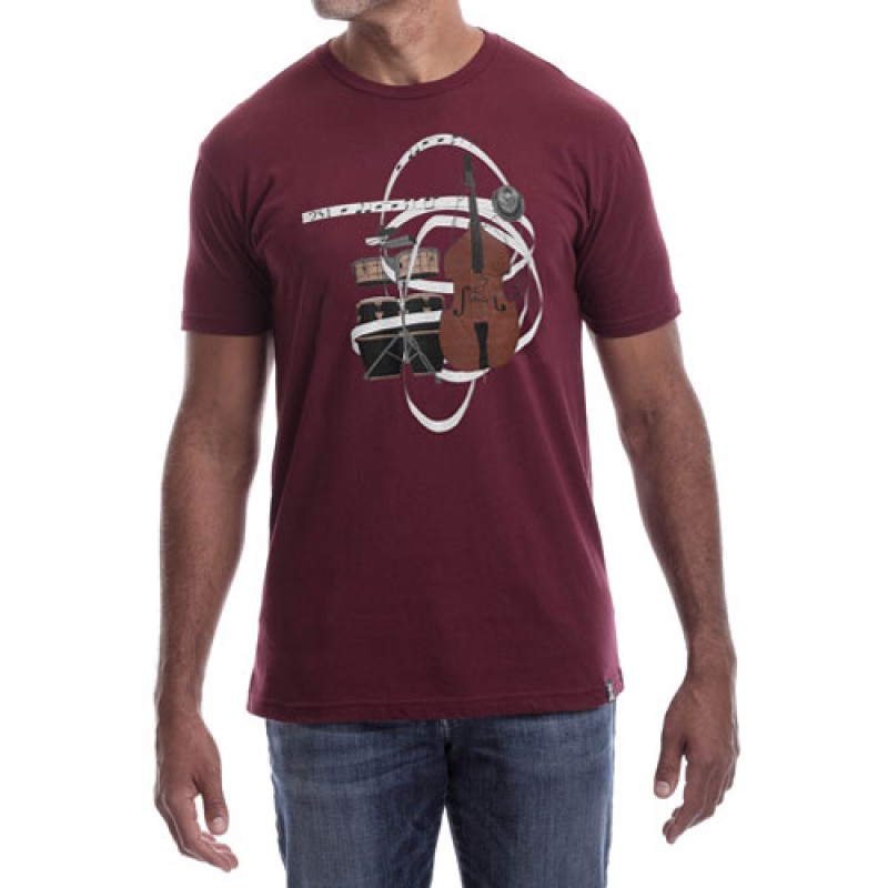 Estilo Estilo Clothing™ El Nuevo Tumbao Upright Bass Timbales Congas T-shirt Maroon