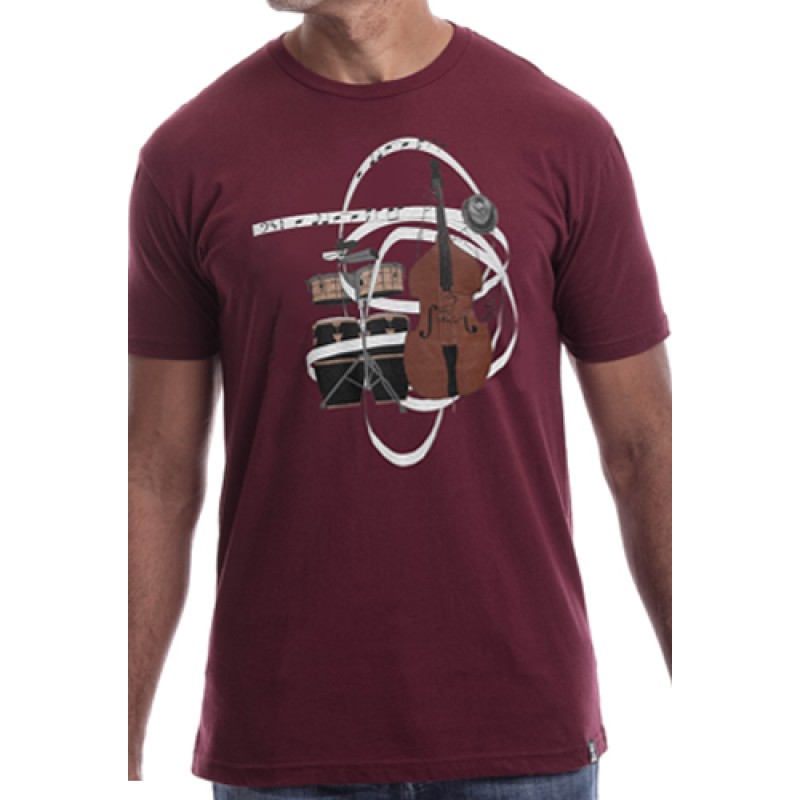 estilo Estilo Clothing™ El Nuevo Tumbao Upright Bass Timbales Congas T-shirt Maroon